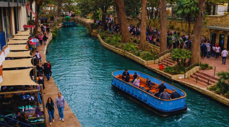 San Antonio River Walk dyed green for St. Patrick’s Day
