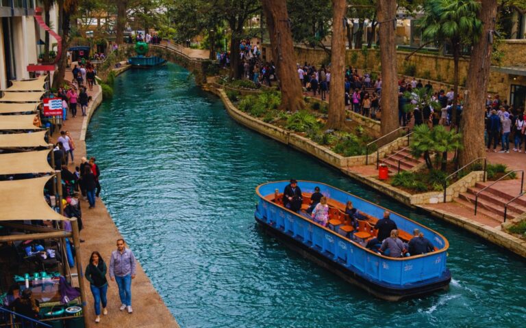 San Antonio River Walk dyed green for St. Patrick’s Day