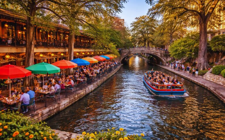 San Antonio River Walk in February with mild winter weather