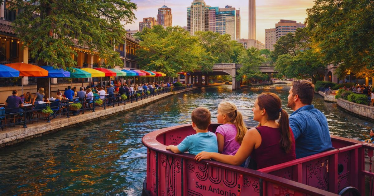 Family enjoying outdoor spring activities in San Antonio