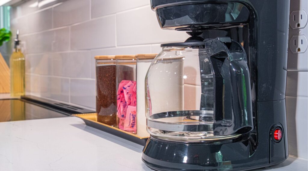 Coffee and welcome snacks provided in a Feliz Stays vacation rental in San Antonio