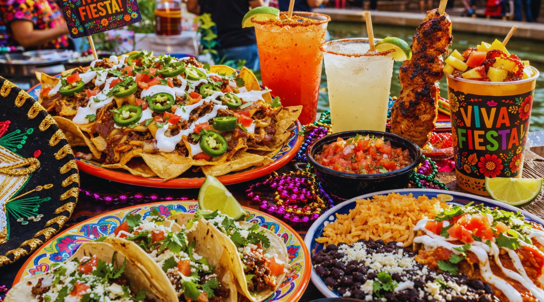 Tex-Mex food and festival snacks during Fiesta San Antonio